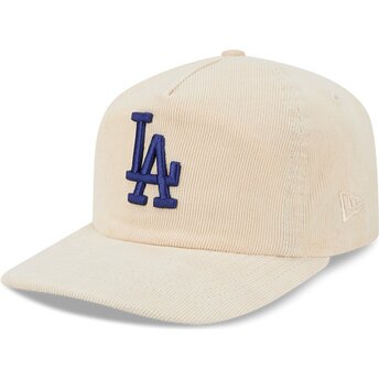 New Era Curved Brim Blue Logo 19TWENTY Precurved Corduroy Pastel Los Angeles Dodgers MLB Beige Adjustable Cap