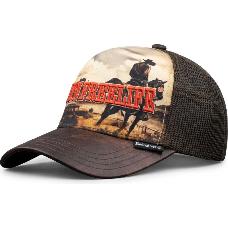 rocknfreelife-n236-rodeo-brown-trucker-hat rocknfreelife-n236-rodeo-brown-trucker-hat