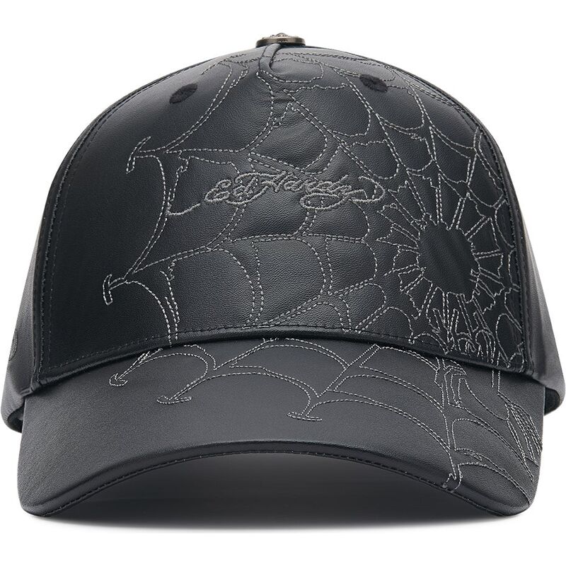 ed-hardy-curved-brim-spiderweb-pu-leather-black-adjustable-cap ed-hardy-curved-brim-spiderweb-pu-leather-black-adjustable-cap
