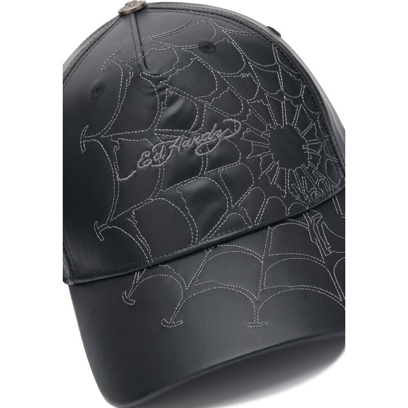 ed-hardy-curved-brim-spiderweb-pu-leather-black-adjustable-cap ed-hardy-curved-brim-spiderweb-pu-leather-black-adjustable-cap