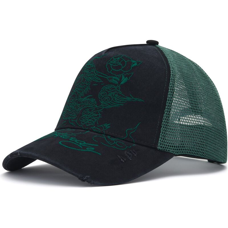 ed-hardy-outline-dragon-distressed-black-and-green-trucker-hat ed-hardy-outline-dragon-distressed-black-and-green-trucker-hat