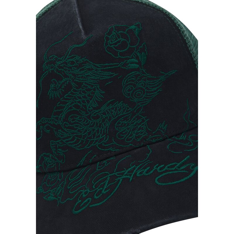 ed-hardy-outline-dragon-distressed-black-and-green-trucker-hat ed-hardy-outline-dragon-distressed-black-and-green-trucker-hat