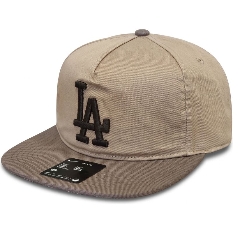 nike-flat-brim-pro-unstructured-5-panel-los-angeles-dodgers-mlb-beige-and-brown-adjustable-cap