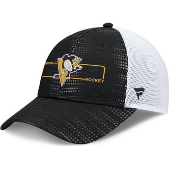 Fanatics Structured Meshback Pittsburgh Penguins NHL Black and White Trucker Hat