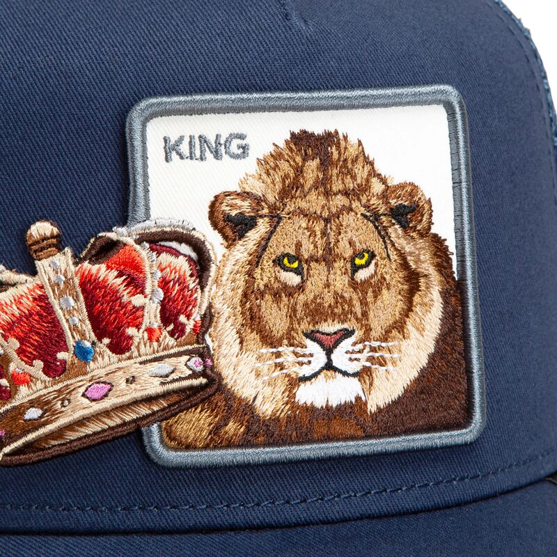 goorin-bros-lion-royal-stay-royal-sidekick-the-farm-blue-trucker-hat goorin-bros-lion-royal-stay-royal-sidekick-the-farm-blue-trucker-hat