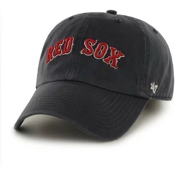 47 Brand Curved Brim Large Front Name MLB Boston Red Sox Navy Blue Cap