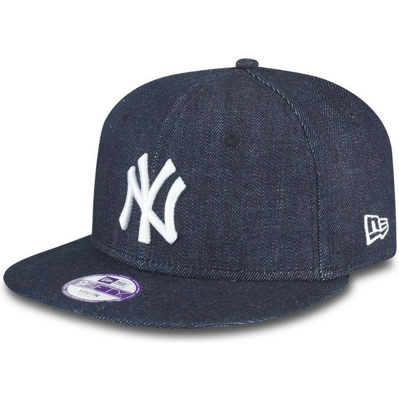 New Era Flat Brim Youth 9FIFTY Essential New York Yankees MLB Navy Blue ...